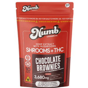 Numb Shroom + THC Blend Chocolate Brownies - 3680mg