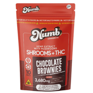 Numb Shroom + THC Blend Chocolate Brownies - 3680mg